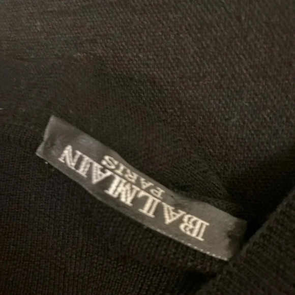 BALMAIN Wool Silver Metal Chain Fringe Embellished Tunic Dress 44 or medium - Picture 8 of 8